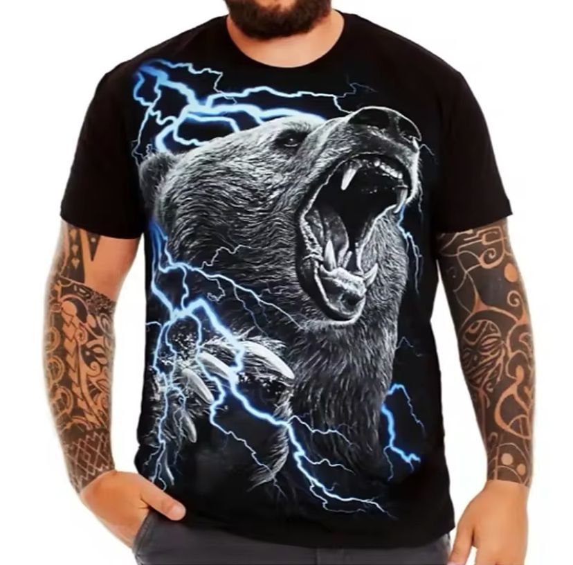Men's Short Sleeve T-shirt Vintage Oversized Clothes Print T-shirt 5038432588