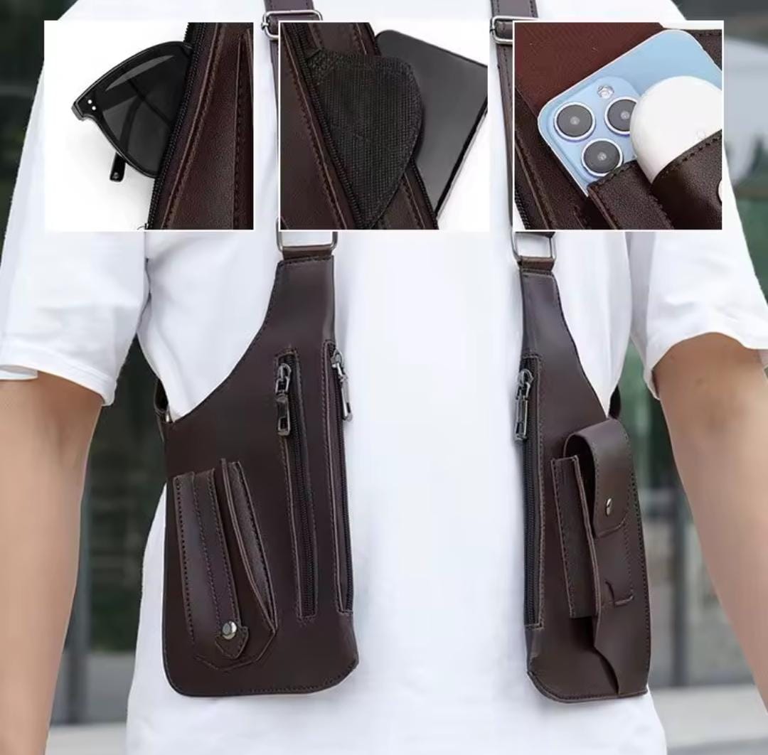 Men Retro Multi-pocket Phone Bag Chest Bags B-366649 Men Retro Multi-pocket Phone Bag Chest Bags B-366649