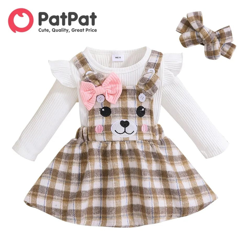 PatPat Dress Baby Girl Clothes New Born Infant Party Dresses Newborn 3pcs 3-6M 20461157 - Tuzzut.com Qatar Online Shopping