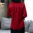 Elegant Slik Blouse Long Sleeve Satin Women Shirts Ladies Tops autumn spring Female vintage Blouses Plus Size Women Tops 2XL X4914790 - Tuzzut.com Qatar Online Shopping