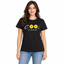 Women’s Black “COOL” Yellow Daisy Print T-Shirt SDR 40047 - L