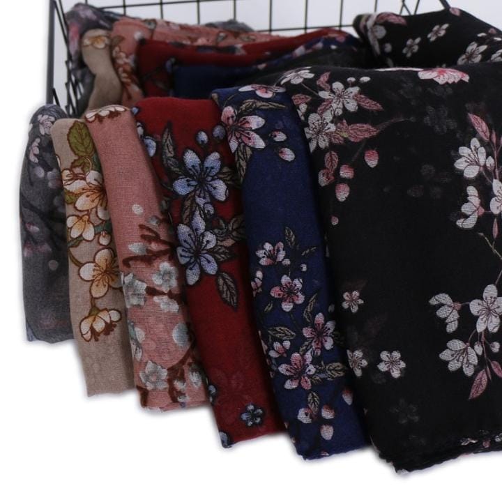 Women Floral Print Viscose Scarf Shawls 396780 Women Floral Print Viscose Scarf Shawls 396780