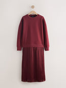 2-In-1 Soft Touch Jumper With Satin Midi Skirt MS7001 - TUZZUT Qatar Online Shopping