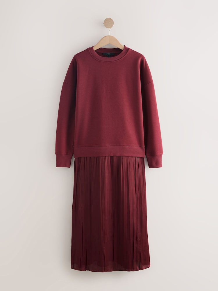 2-In-1 Soft Touch Jumper With Satin Midi Skirt MS7001 - TUZZUT Qatar Online Shopping