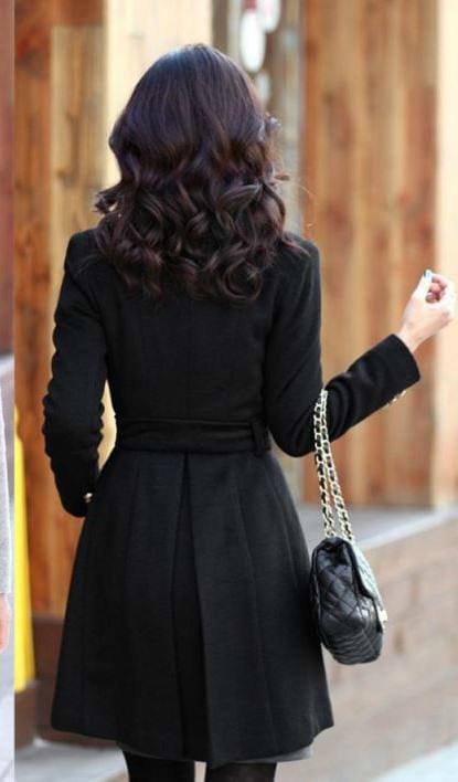 Winter Coat Women Solid Long Coat Long Sleeve Outwear XL S4780312 - Tuzzut.com Qatar Online Shopping
