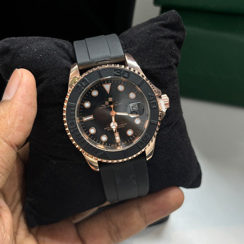 Men's Stylish Luxury Black Strap Watch W0069 - TUZZUT Qatar Online Shopping