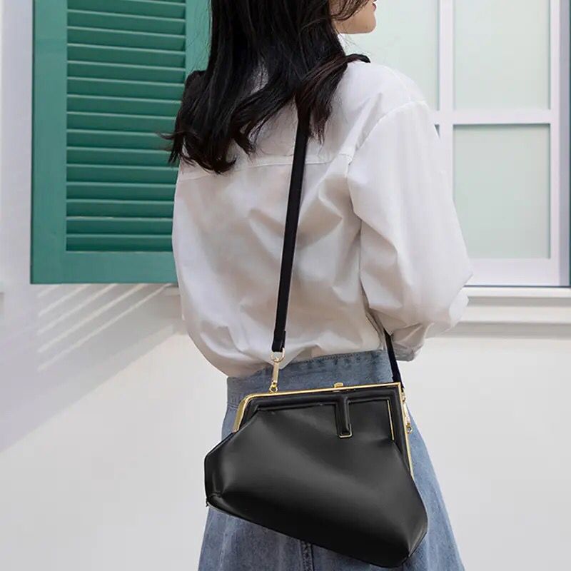 Genuine Leather Bag High Quality Luxury New Fashion Design Irregular Shape Bags Solid Zipper Soft Single Shoulder Bags S4449394