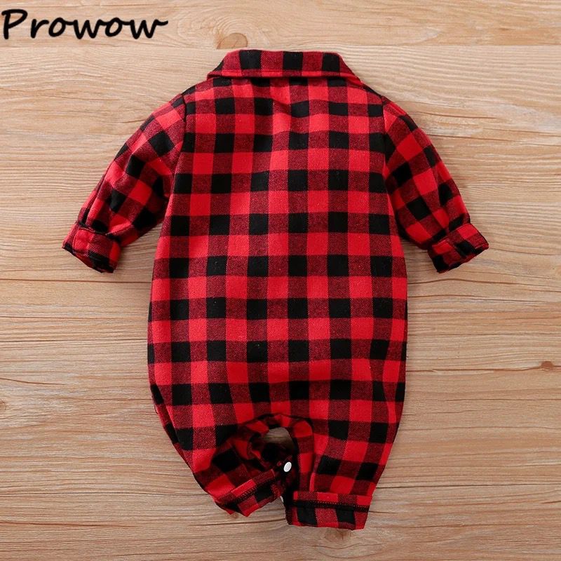 Newborn Baby Boy Clothes Red Plaid Boy Rompers 6-9M 19617764 - Tuzzut.com Qatar Online Shopping