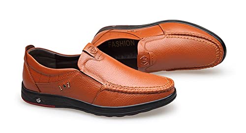 Mens Casual Leather Shoes Business Slip-on Loafer Shoes Plush Cold-Weather Shoes for Male S4755674 - TUZZUT Qatar Online Shopping