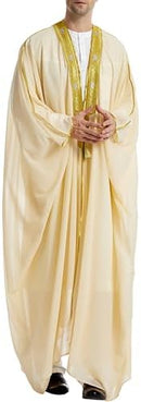 Arabian Men's Long Sleeve Garter Gold Bead Chiffon Outer Cloak    B262735 - TUZZUT Qatar Online Shopping