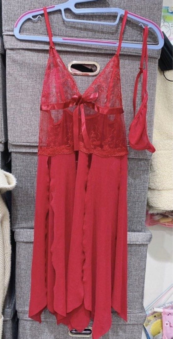 Women's Lace Nightgown Dress V-Neck Sleeveless X980524 Women's Lace Nightgown Dress V-Neck Sleeveless X980524