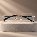 +2.00 Rimless Rectangular Reading Glasses-22