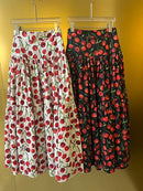 Women Summer Sweet Cherry Print Long Skirt  824225 - TUZZUT Qatar Online Shopping