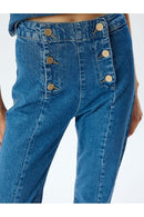 Pregnant Women's High Double Breasted Fashion Water Wash Jeans Leggings Pants Fall Jeans  S2433376 - TUZZUT Qatar Online Shopping