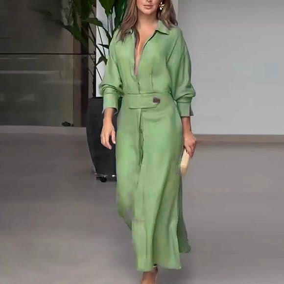 Button Down Dresses for Women Womens Cotton Linen Shirt Dress Button Down Summer Maxi Shirtdress Midi Dress B82439 Button Down Dresses for Women Womens Cotton Linen Shirt Dress Button Down Summer Maxi Shirtdress Midi Dress B82439