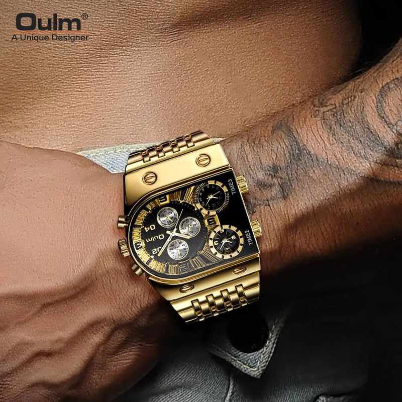 Multi-Time Zone Mens Watches Casual Quartz Sports Man Wristwatch W987413 - Tuzzut.com Qatar Online Shopping