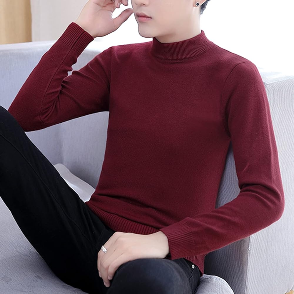 Men's High Collar Knitted Sweater B-309802 Men's High Collar Knitted Sweater B-309802