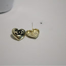 Gold Heart Stud Earrings ER591 - TUZZUT Qatar Online Shopping