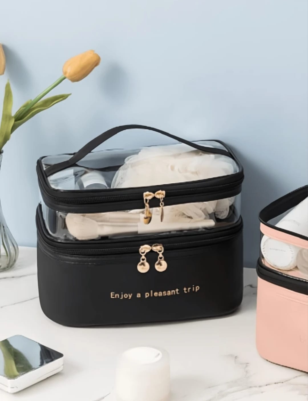 Double Layer Large Capacity Cosmetic Bag DL202 Double Layer Large Capacity Cosmetic Bag DL202