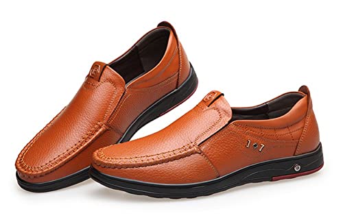 Mens Casual Leather Shoes Business Slip-on Loafer Shoes Plush Cold-Weather Shoes for Male S4755674 - TUZZUT Qatar Online Shopping