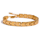 Stainless Steel Charm Polished Chain Golden Bracelet Bangle S4886977 - Tuzzut.com Qatar Online Shopping