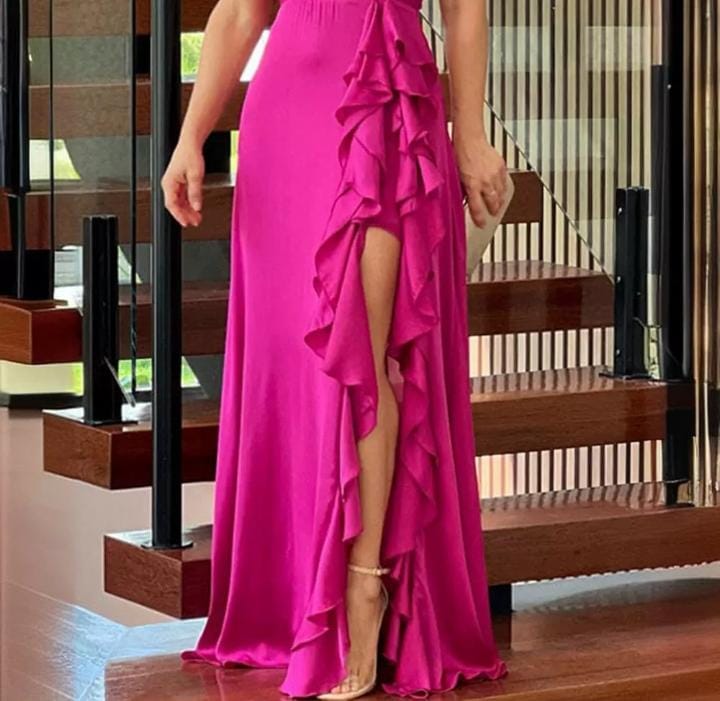 Women's Dress Belted Maxi Dress 583606 Women's Dress Belted Maxi Dress 583606