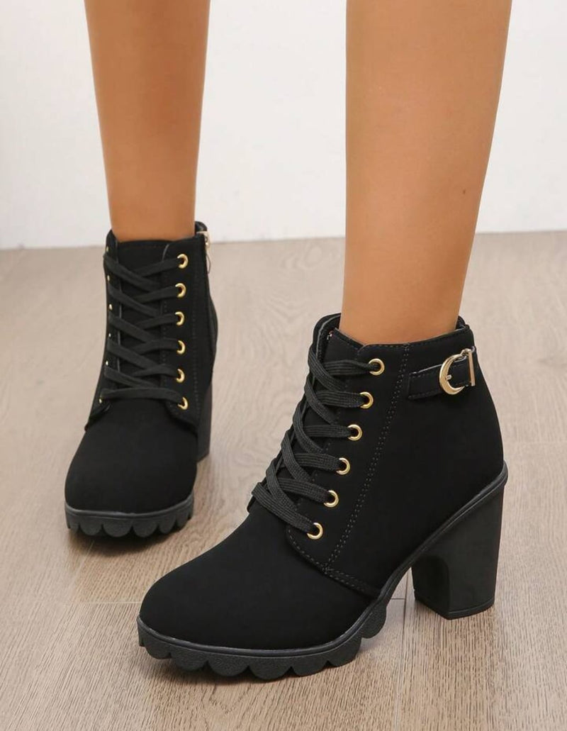 British Style High Heels Ankle Boots 888 - TUZZUT Qatar Online Shopping