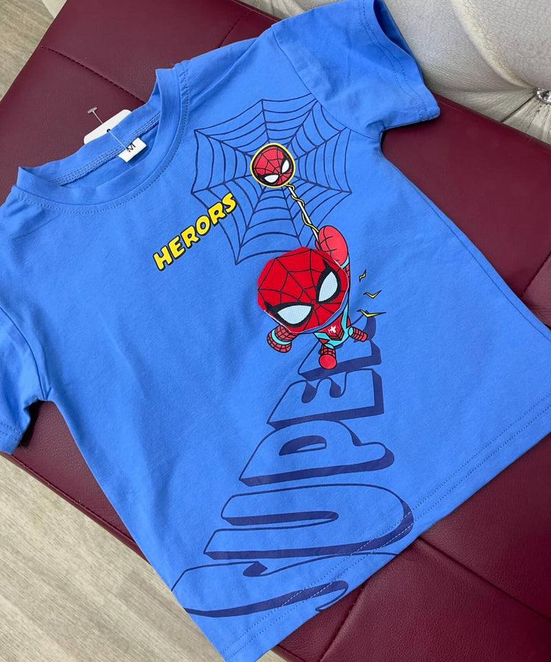 Spiderman Cute Cartoon Pattern for Kids Soft and Comfortable Short Sleeve Shorts Set 1586225 - TUZZUT Qatar Online Shopping