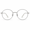 Unisex Classic Round Silver Metal Frame Clear Lens Eyeglasses MF 1949