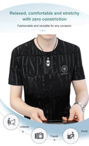 Fashion O-neck Solid Color Letter Short Sleeve T-shirt Men L K15 - TUZZUT Qatar Online Shopping