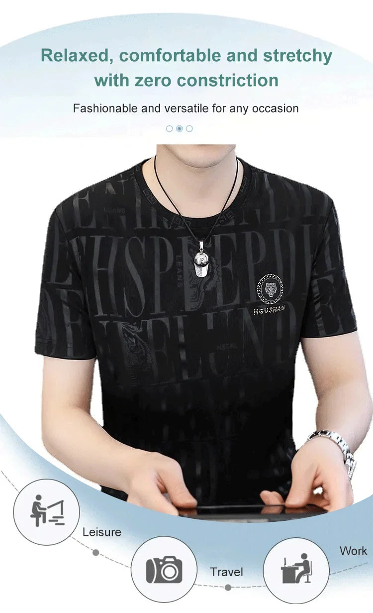Fashion O-neck Solid Color Letter Short Sleeve T-shirt Men L K15 Fashion O-neck Solid Color Letter Short Sleeve T-shirt Men L K15