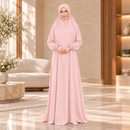 Women's Isdal Prayer Dress Abaya Asdal with Ruffled Cuffs PD831