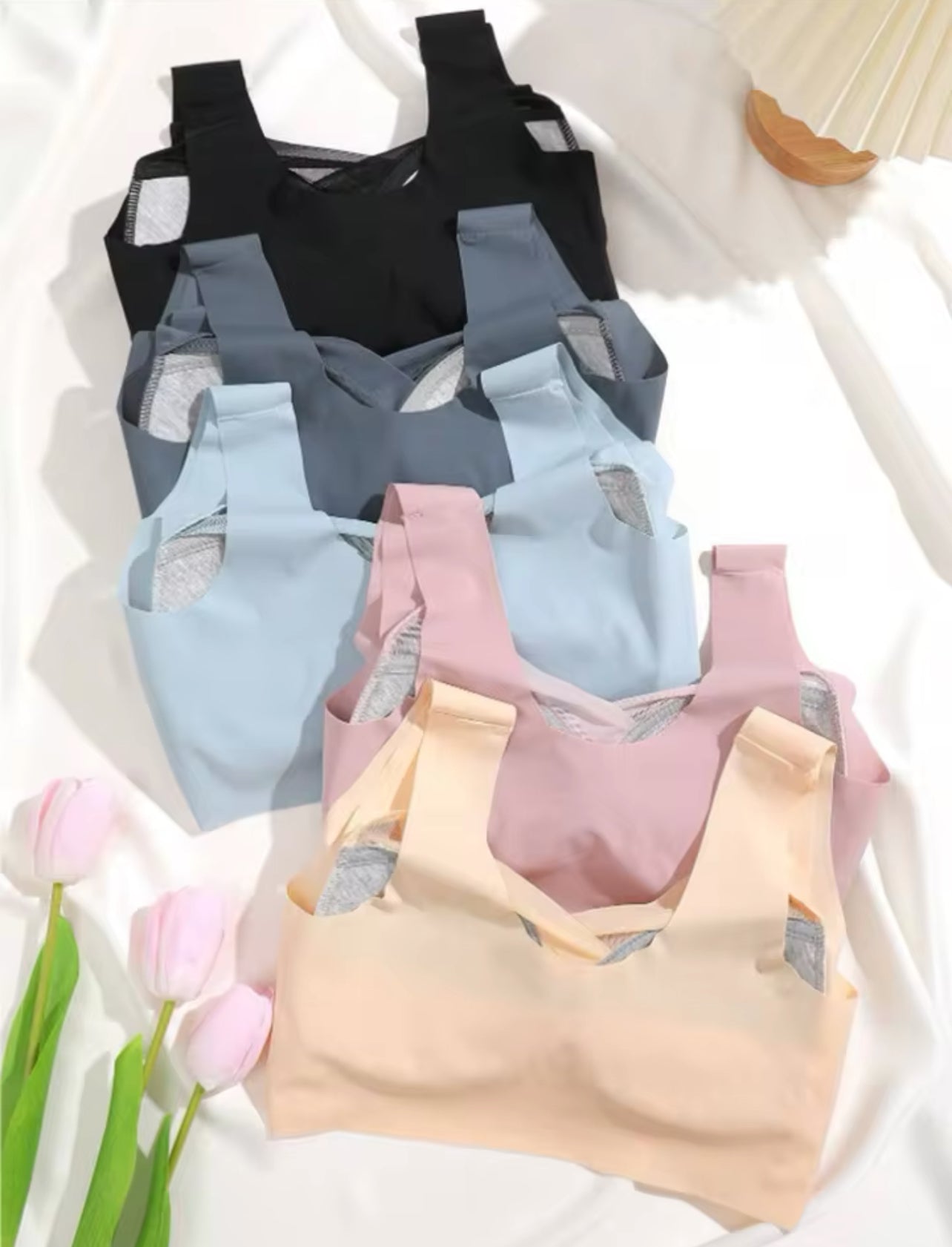Comfortable Ice Silk Wireless Deep V Bra 35228-46440 Comfortable Ice Silk Wireless Deep V Bra 35228-46440