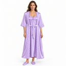 Women’s Lavender Satin Nightdress & Matching Robe Set-D5