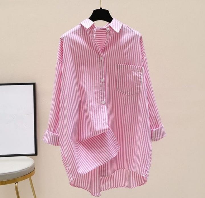 Women's Fashion Casual Striped Shirt Jacket 595905 Women's Fashion Casual Striped Shirt Jacket 595905