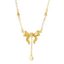 Women Fashion Vintage Gold Bow Heart Tassel Princess Necklace 6513 - TUZZUT Qatar Online Shopping