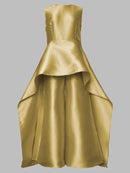 Sleeveless Wrap Falbala Layered Solid Color Zipper Round-Neck Jumpsuits L 133918 - TUZZUT Qatar Online Shopping