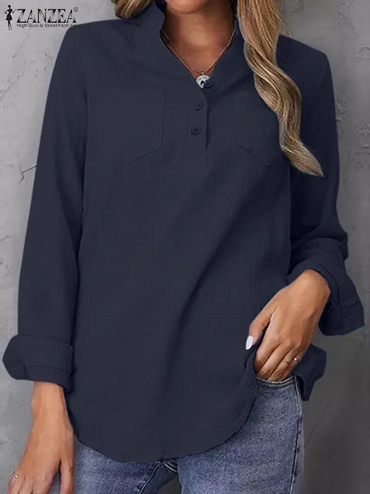ZANZEA Female OL Work Blusas Spring Tops S4818168 ZANZEA Female OL Work Blusas Spring Tops S4818168