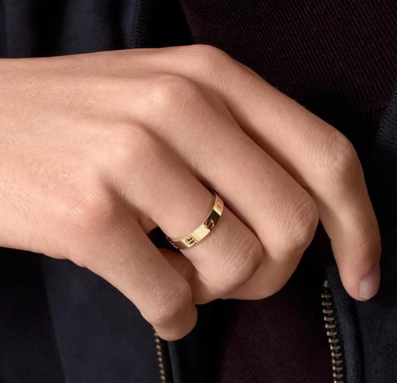 Yellow Gold Finger Ring FR112 - TUZZUT Qatar Online Shopping