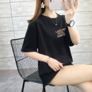 Women's Regular Half Sleeve Letter/Number T-Shirts M 427518 - TUZZUT Qatar Online Shopping