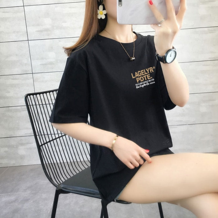 Women's Regular Half Sleeve Letter/Number T-Shirts M 427518 Women's Regular Half Sleeve Letter/Number T-Shirts M 427518