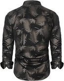 Long Sleeve Leaf Designer Slim Fit Shirt  S4944514 - TUZZUT Qatar Online Shopping