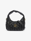 Hobo Bag Black Matelasse Leather B2003 - TUZZUT Qatar Online Shopping