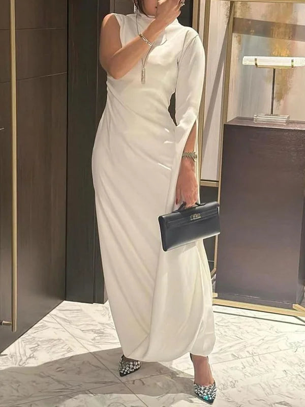 Long dresses with flying sleeves and a split color on the sides 154529 Long dresses with flying sleeves and a split color on the sides 154529