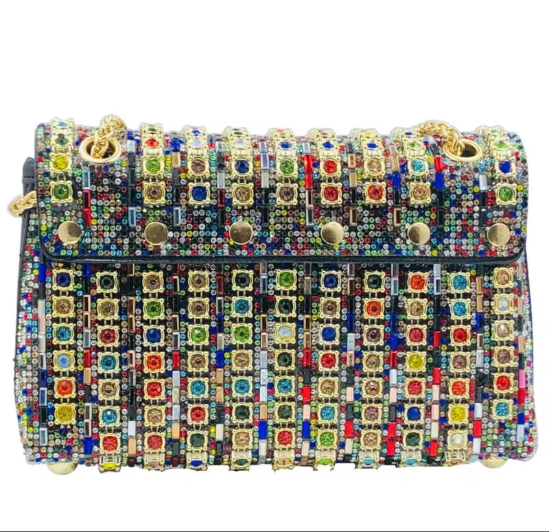 Women's Square Rhinestone Chain Decor Shoulder Bag   B-320715 - TUZZUT Qatar Online Shopping