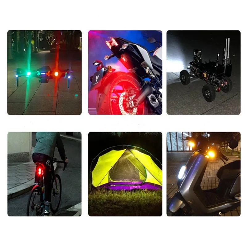 2 Pcs Set Multicolor LED Aircraft Light Strobe Light For Helmets Airplane Drone Light, IP54, Rechargeable 2 Pcs Set Multicolor LED Aircraft Light Strobe Light For Helmets Airplane Drone Light, IP54, Rechargeable