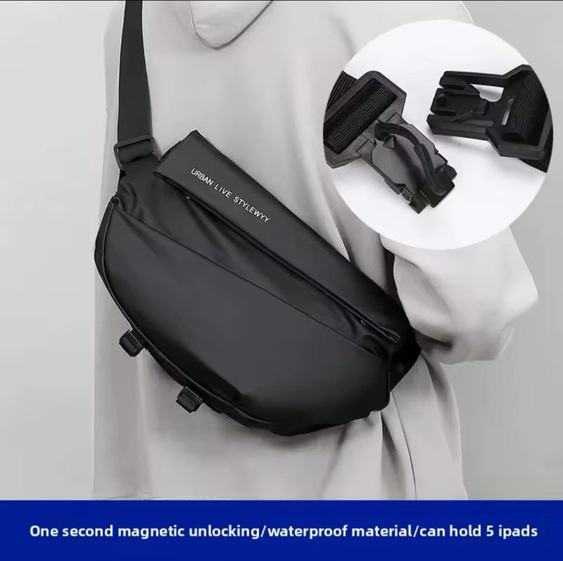 Men's Crossbody Waterproof Multi-Functional Chest Bag   811 - TUZZUT Qatar Online Shopping