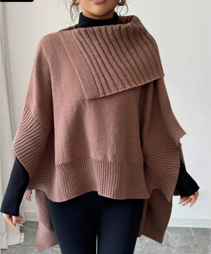 Womens Winter Cape Sweater 68332 - TUZZUT Qatar Online Shopping