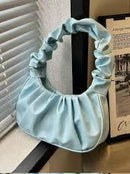 Foldable Leather Women Underarm Bags Solid Color Small Handbags X1721984 - TUZZUT Qatar Online Shopping