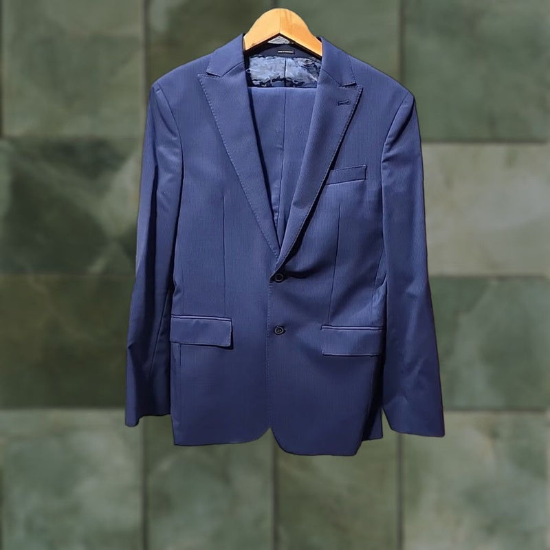 Blue Wool Blend Suit 559374 - TUZZUT Qatar Online Shopping